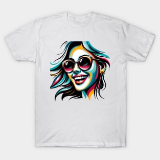 Volto Donna Trendy 7 | Trendy Woman Face 7 | Color T-Shirt